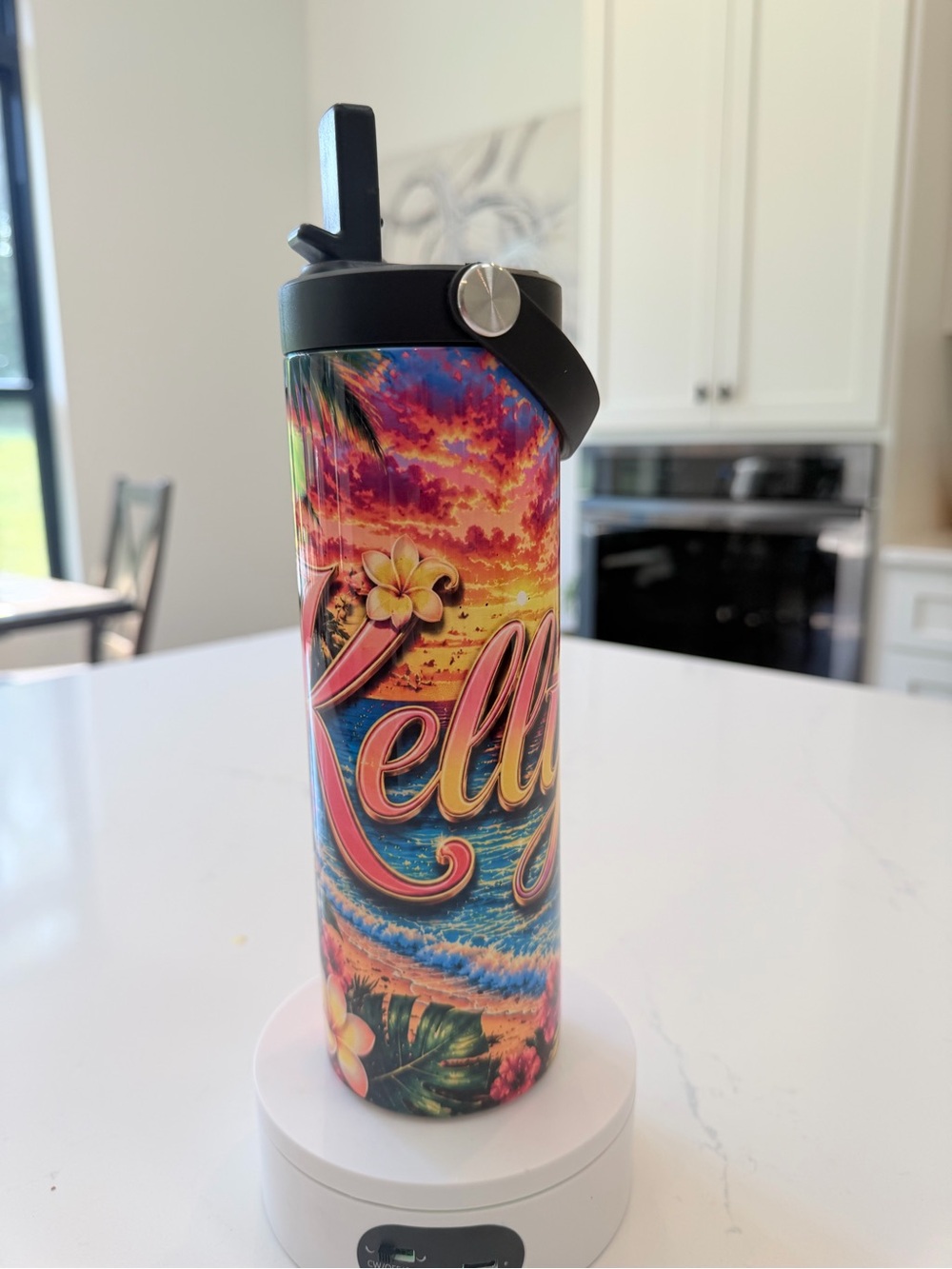 New 20oz Colorful Tropical Insulated tumbler Multi-Color with your name.